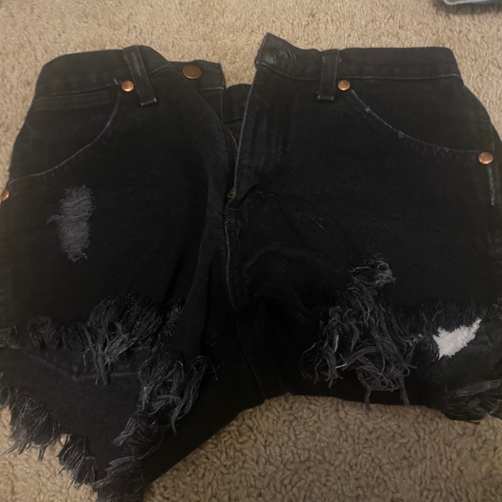wrangler black jean shorts